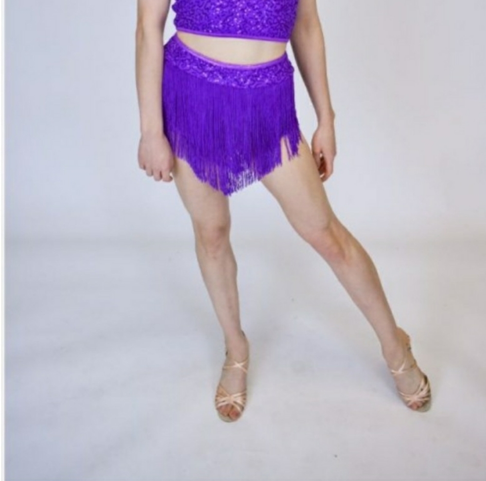 Balera Dance set , Purple sequin and fringes . NWOT